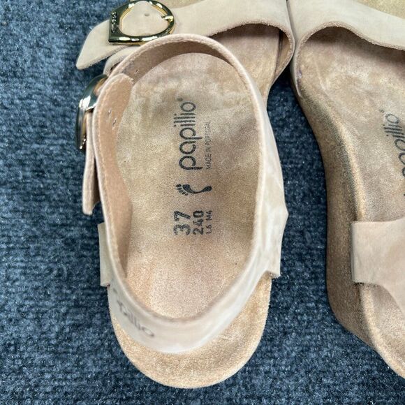 Papillio by Birkenstock Soley Wedge Sandals Women's 6.5N Tan Leather Buckle - Picture 13 of 13